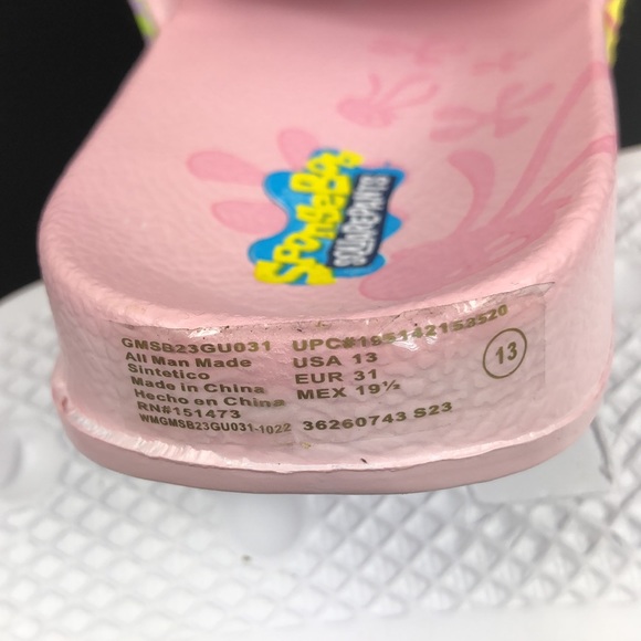 SpongeBob SquarePants and Patrick Comfort Casual Slide Sandals Size 13 - Picture 9 of 9